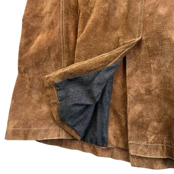 Vintage Wilsons Leather M. Julian Leather Jacket Size XL Brown Roughout Long - Picture 11 of 14